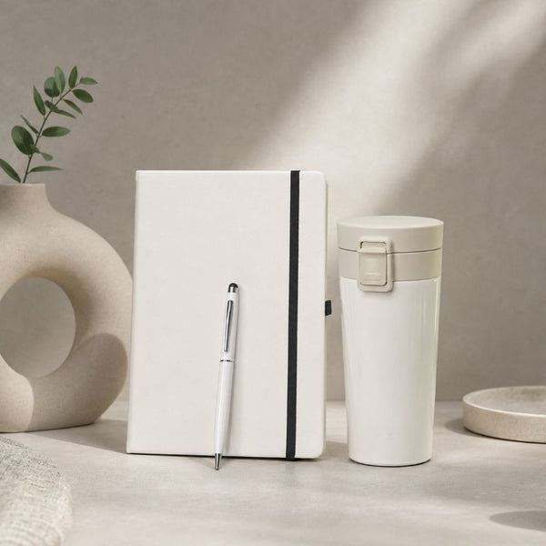 Personalized Set of 3-in-1 Diary, Pen and Tumbler