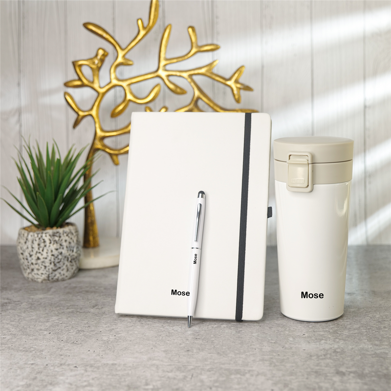 Personalized Set of 3-in-1 Diary, Pen and Tumbler