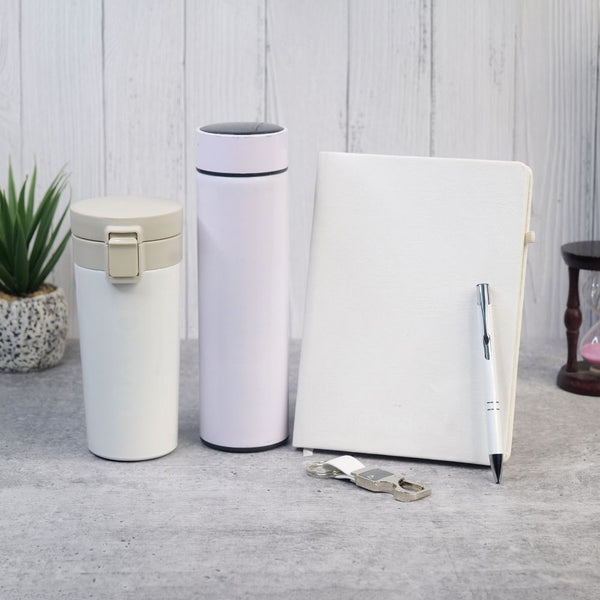 Personalized Set of 5-in-1 Diary, Bottle, Keychain, Pen and Tumbler
