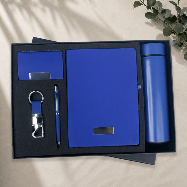 Personalized Set of 5-in-1 Diary, Pen, Bottle, Card Holder and Keychain