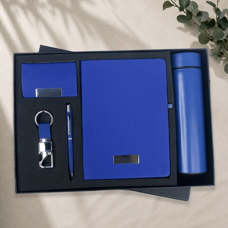 Personalized Set of 5-in-1 Diary, Pen, Bottle, Card Holder and Keychain