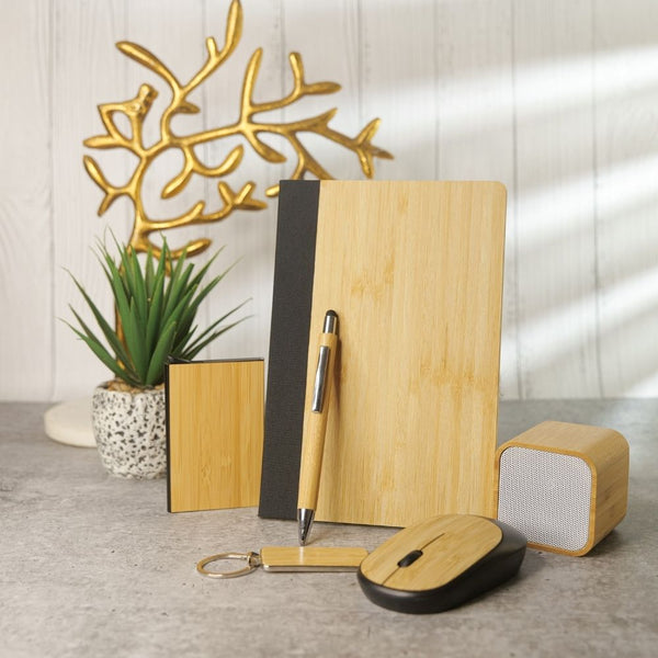 Personalized Set of 6-in-1 Diary, Speaker, Mouse, Pen, Card Holder and Keychain
