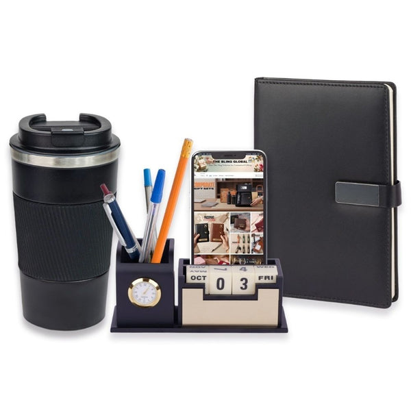 Personalized Tumbler, Diary and Pen Holder Corporate Gift Set
