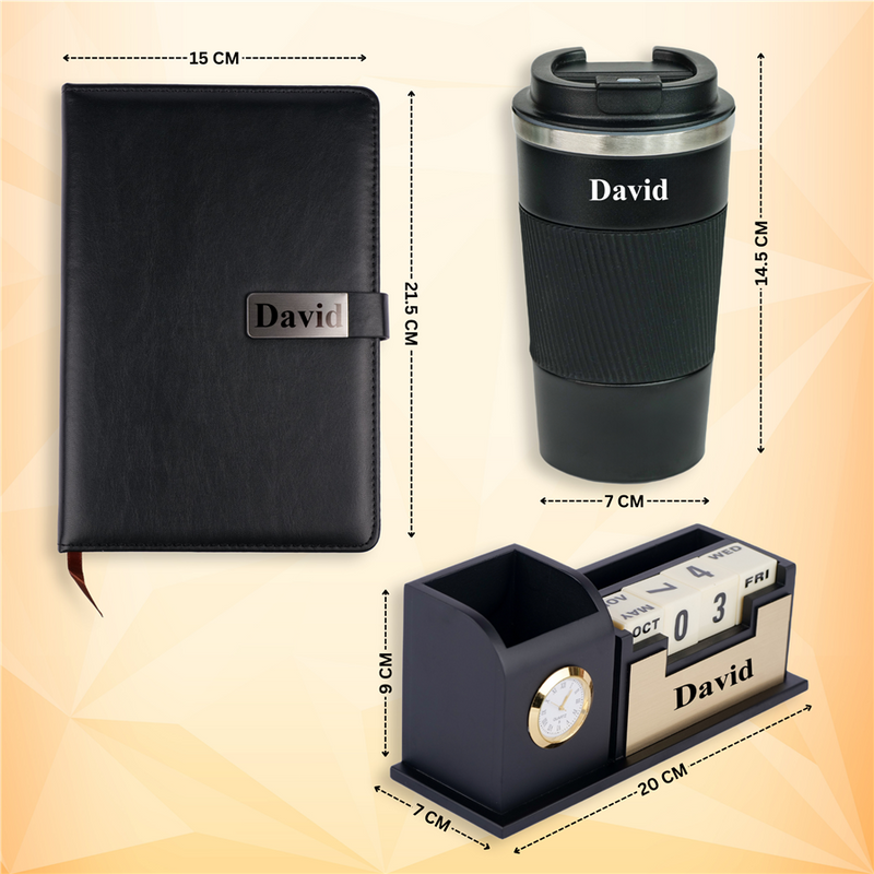 Personalized Tumbler, Diary and Pen Holder Corporate Gift Set