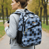 Personalized Checkered Backpack - Black
