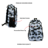 Personalized Checkered Backpack - Black