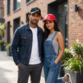 Personalized Personalised Cap Red And Black For Couple