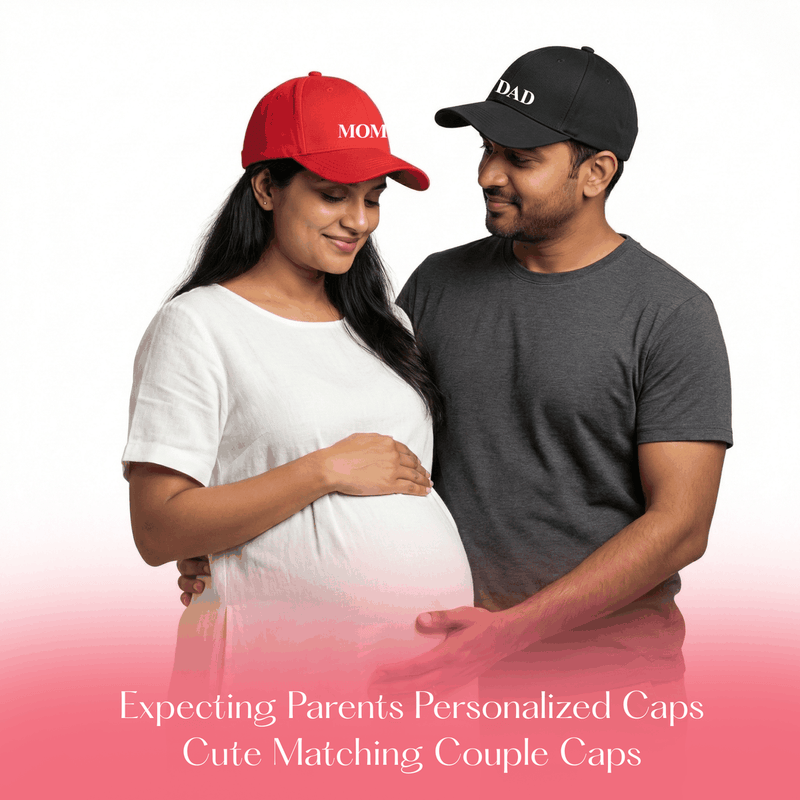 Personalized Personalised Cap Red And Black For Couple