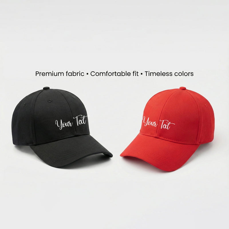 Personalized Personalised Cap Red And Black For Couple