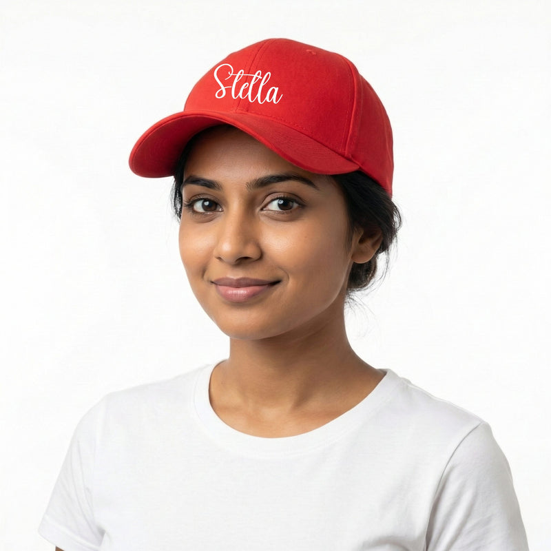 Personalized Personalised Cap Red And Black