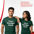 Personalized Couple T-Shirts - Bottle Green