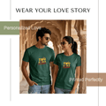 Personalized Couple T-Shirts - Bottle Green