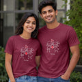 Personalized Couple T-Shirts - Maroon