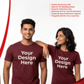 Personalized Couple T-Shirts - Maroon