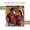 Personalized Couple T-Shirts - Maroon