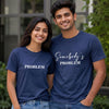 Personalized Couple T-Shirts - Navy Blue