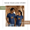 Personalized Couple T-Shirts - Navy Blue