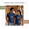 Personalized Couple T-Shirts - Navy Blue