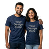 Personalized Couple T-Shirts - Navy Blue
