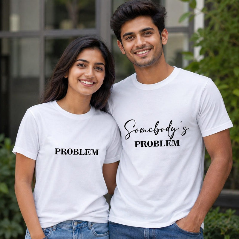 Personalized Couple T-Shirts - White