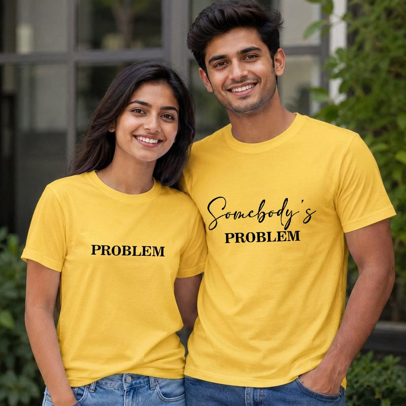Personalized Couple T-Shirts - Yellow
