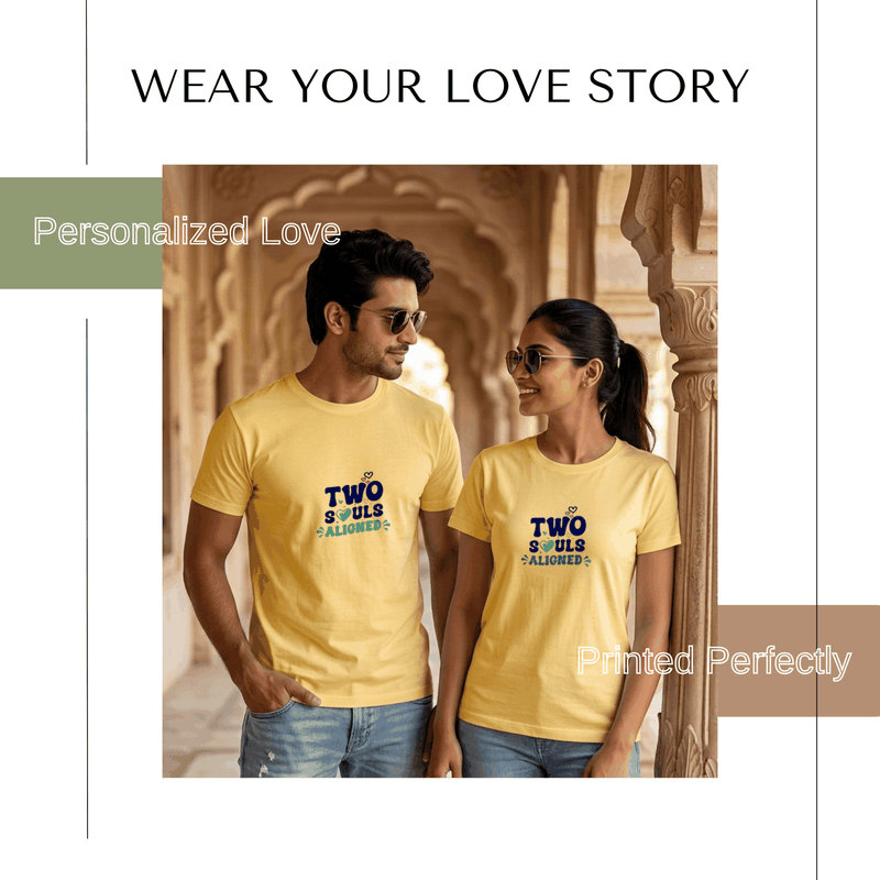 Personalized Couple T-Shirts - Yellow
