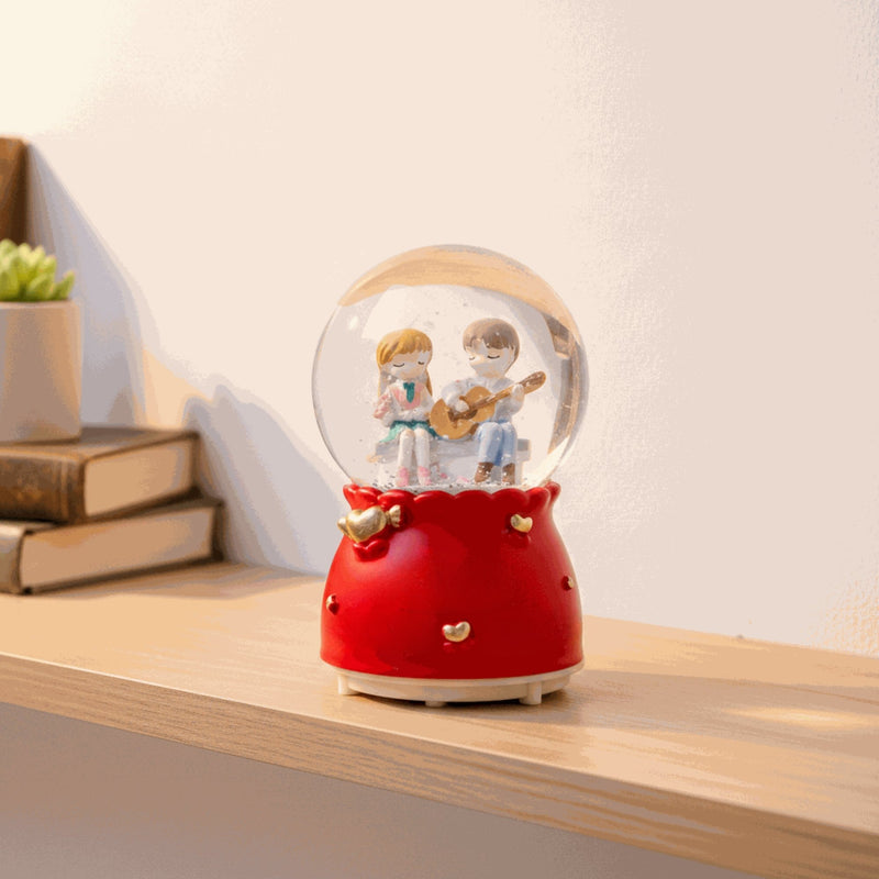 Personalized Couple Musical Snow Globe With Color Changing LED Light 1