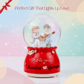 Personalized Couple Musical Snow Globe With Color Changing LED Light 1