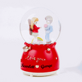 Personalized Couple Musical Snow Globe With Color Changing LED Light 2