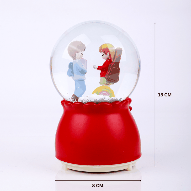 Personalized Couple Musical Snow Globe With Color Changing LED Light 2