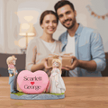 Personalized Couple Heart Showpiece Blue And White