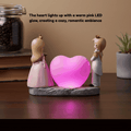 Personalized Couple Heart Showpiece Blue And White