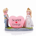 Personalized Couple Heart Showpiece Blue And White