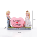 Personalized Couple Heart Showpiece Blue And White