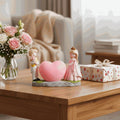 Personalized Couple Heart Showpiece White And Pink