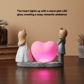 Personalized Couple Heart Showpiece White And Pink