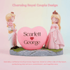 Personalized Couple Heart Showpiece White And Pink