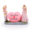 Personalized Couple Heart Showpiece White And Pink