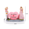 Personalized Couple Heart Showpiece White And Pink