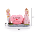 Personalized Couple Heart Showpiece White And Pink