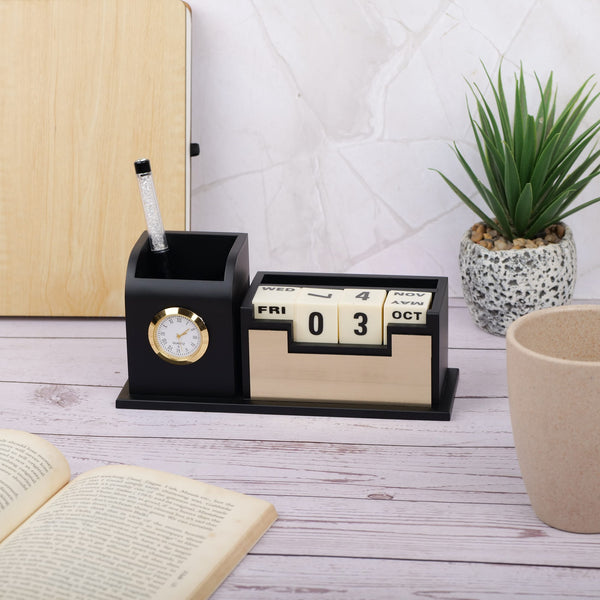 Personalized Desk Organizer Phone And Mobile Holder, Watch And Calendar