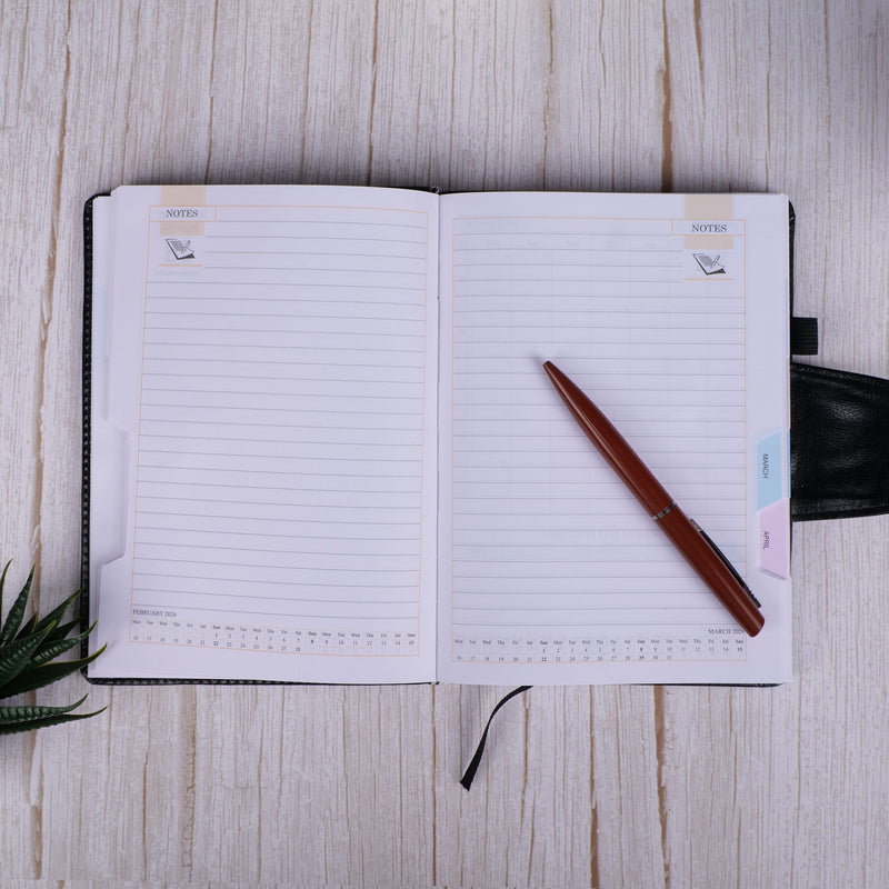 Personalized Black Diary 2026
