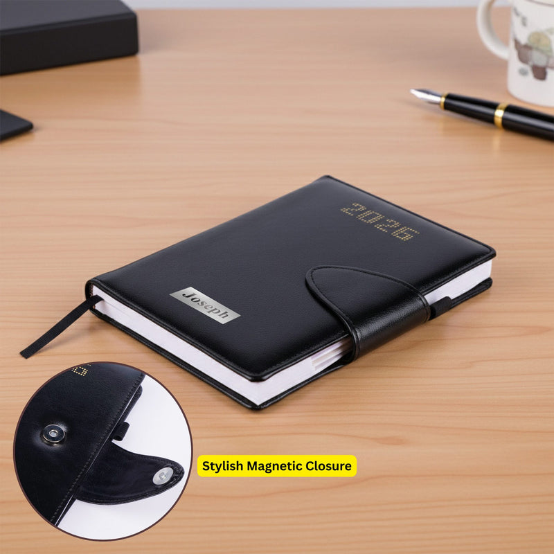 Personalized Black Diary 2026