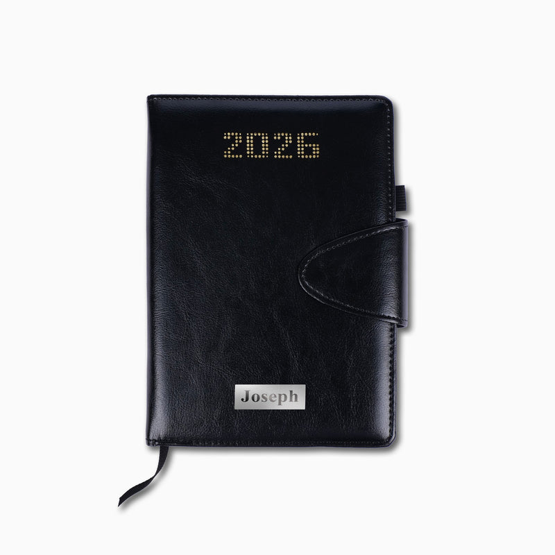 Personalized Black Diary 2026
