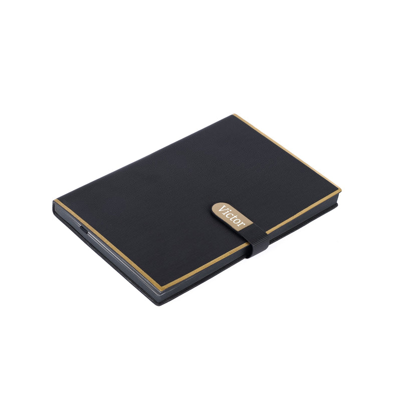 Personalized Black Line Patern Diary