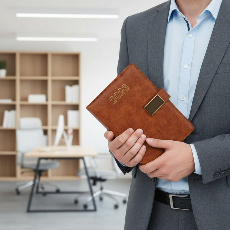 Personalized Brown Diary 2026