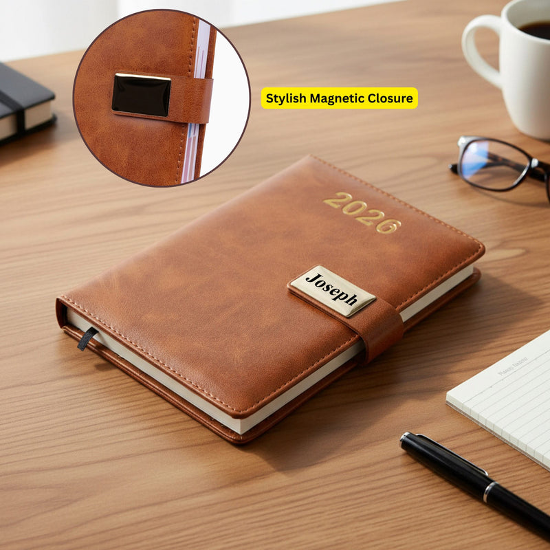Personalized Brown Diary 2026