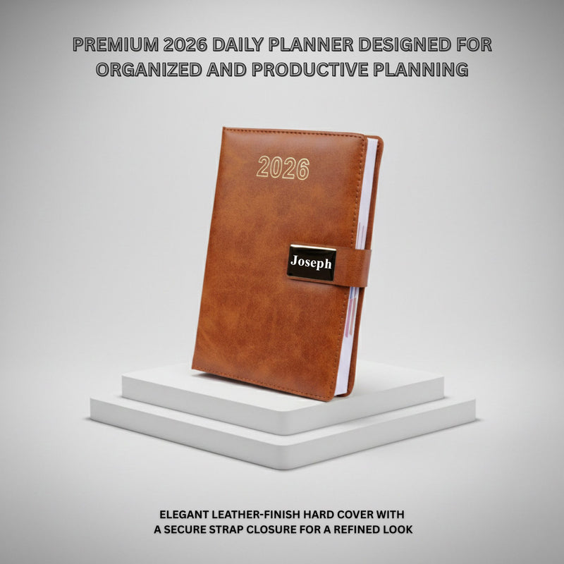 Personalized Brown Diary 2026