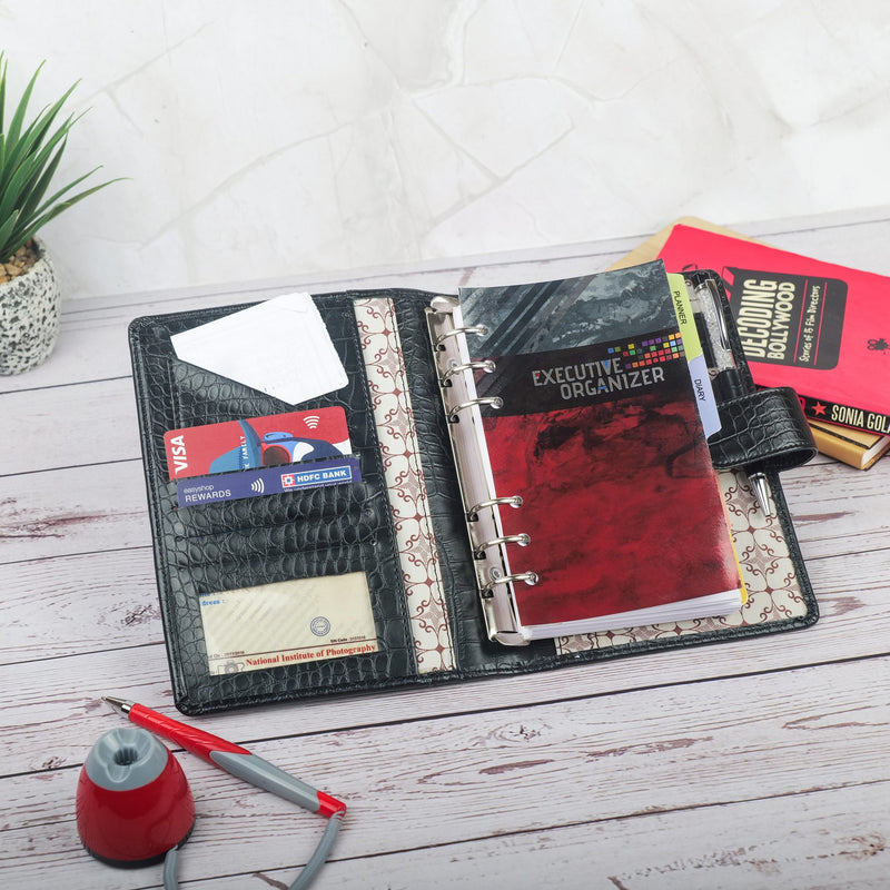 Personalized Diary With Watch Black