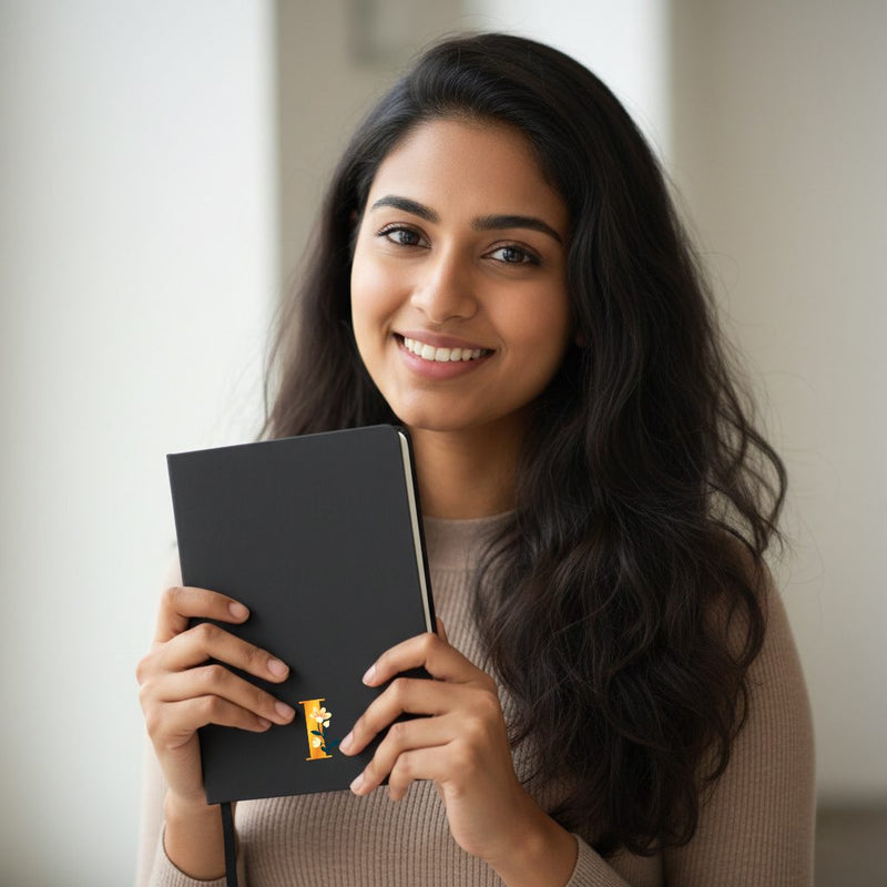 Personalized Alphabet Black Diary